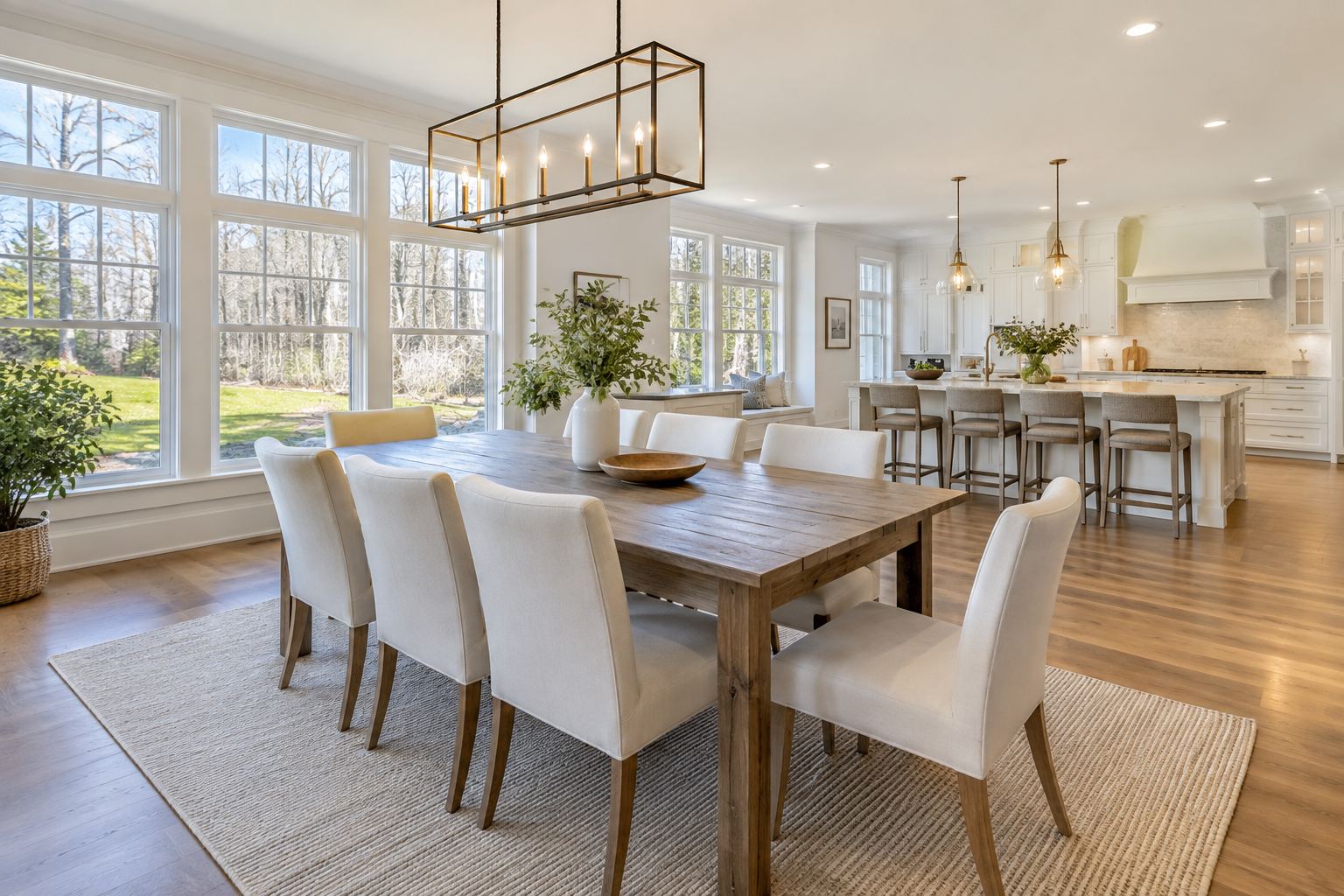 A bright Connecticut dining room, illustrative